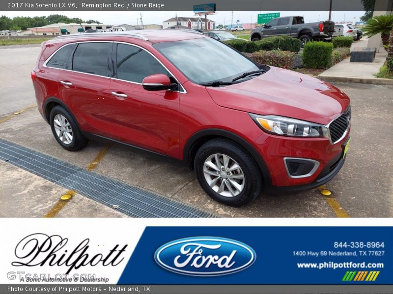 Remington Red / Stone Beige 2017 Kia Sorento LX V6