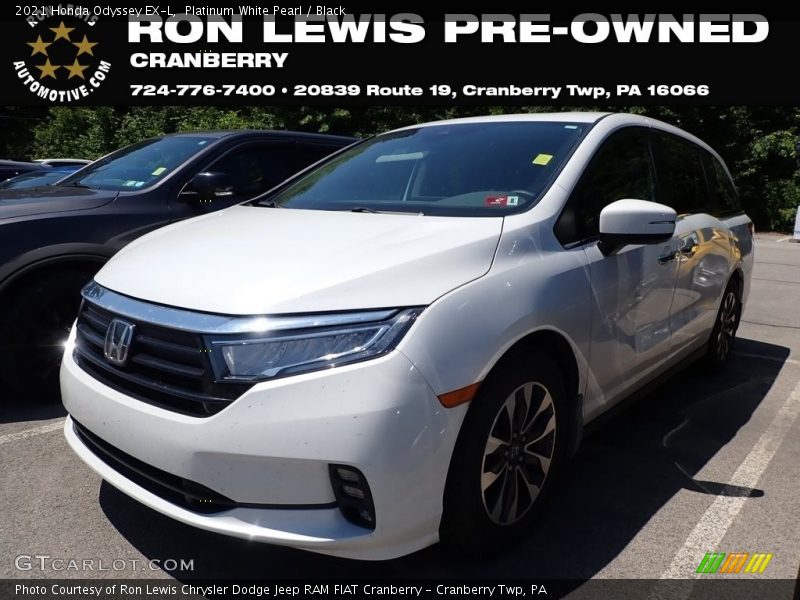 Platinum White Pearl / Black 2021 Honda Odyssey EX-L