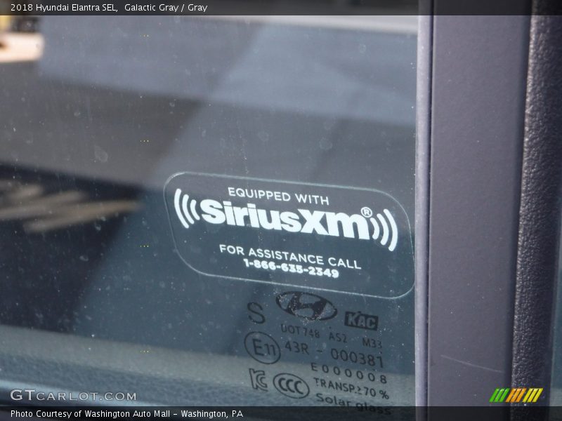 Galactic Gray / Gray 2018 Hyundai Elantra SEL