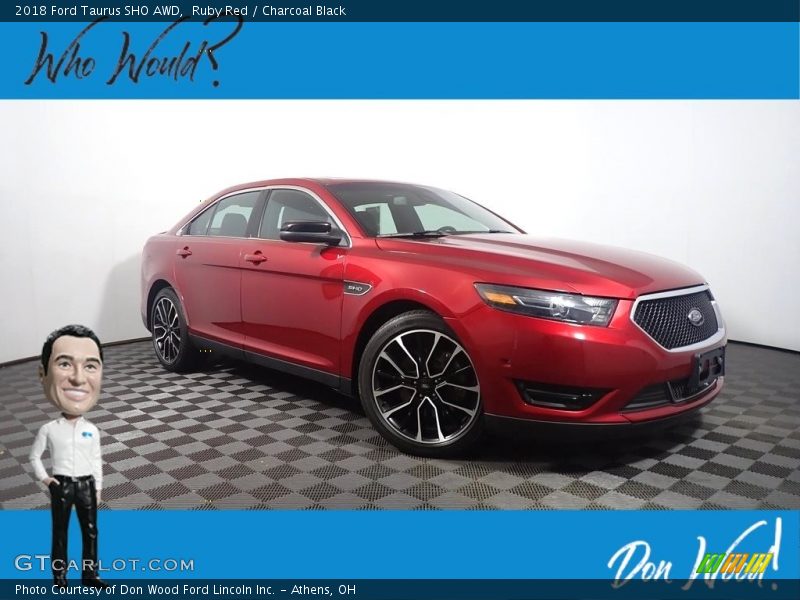 Ruby Red / Charcoal Black 2018 Ford Taurus SHO AWD