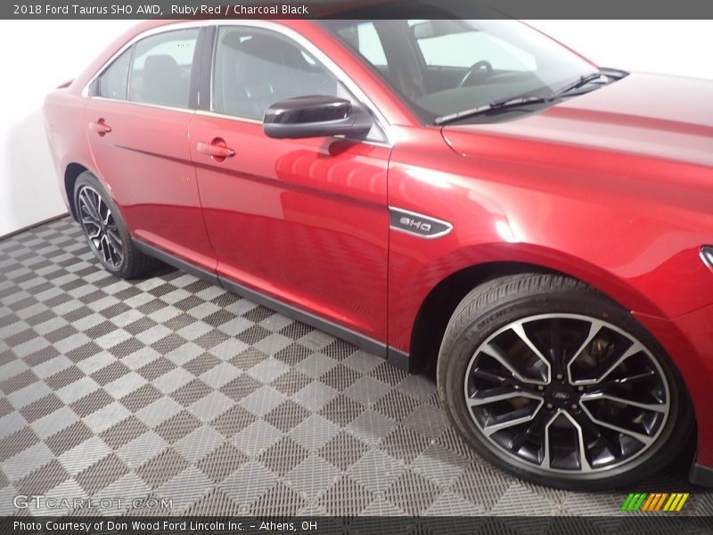 Ruby Red / Charcoal Black 2018 Ford Taurus SHO AWD