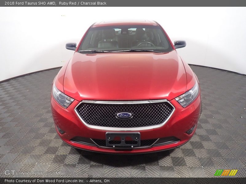 Ruby Red / Charcoal Black 2018 Ford Taurus SHO AWD