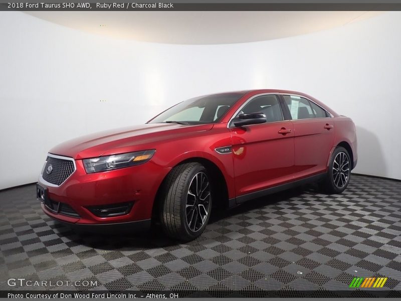 Ruby Red / Charcoal Black 2018 Ford Taurus SHO AWD