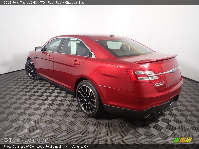 Ruby Red / Charcoal Black 2018 Ford Taurus SHO AWD