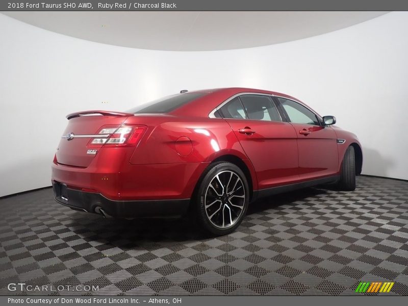 Ruby Red / Charcoal Black 2018 Ford Taurus SHO AWD