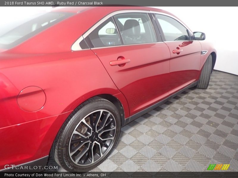 Ruby Red / Charcoal Black 2018 Ford Taurus SHO AWD