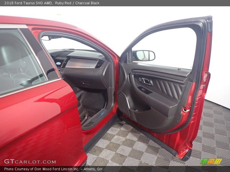 Ruby Red / Charcoal Black 2018 Ford Taurus SHO AWD