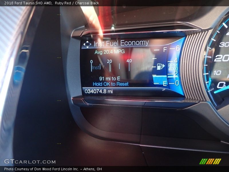 Ruby Red / Charcoal Black 2018 Ford Taurus SHO AWD