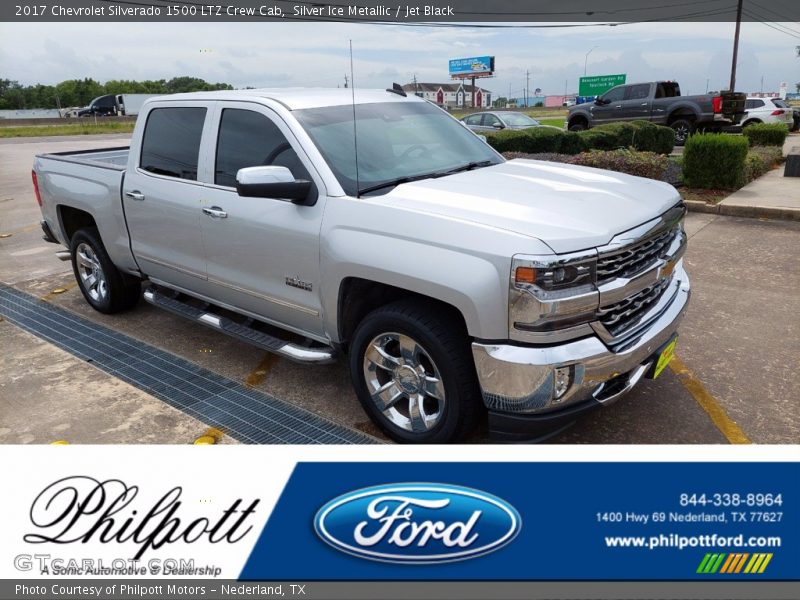 Silver Ice Metallic / Jet Black 2017 Chevrolet Silverado 1500 LTZ Crew Cab