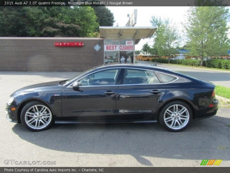 Moonlight Blue Metallic / Nougat Brown 2015 Audi A7 3.0T quattro Prestige