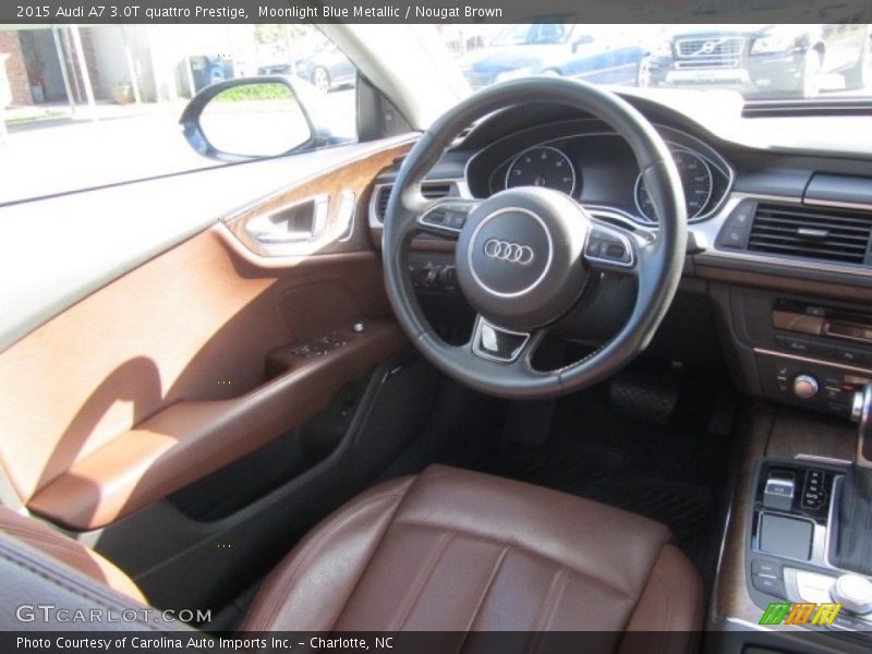 Moonlight Blue Metallic / Nougat Brown 2015 Audi A7 3.0T quattro Prestige