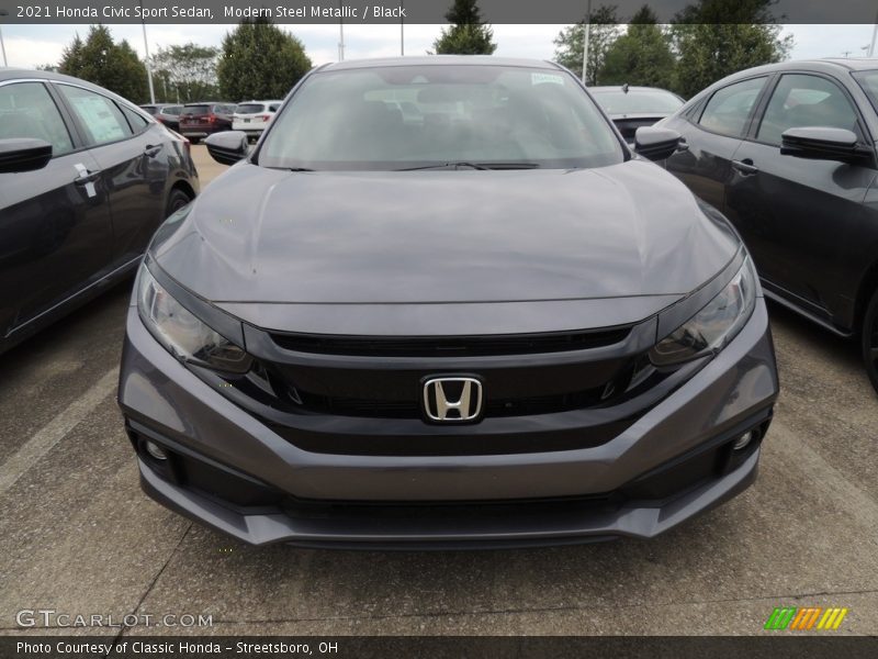 Modern Steel Metallic / Black 2021 Honda Civic Sport Sedan