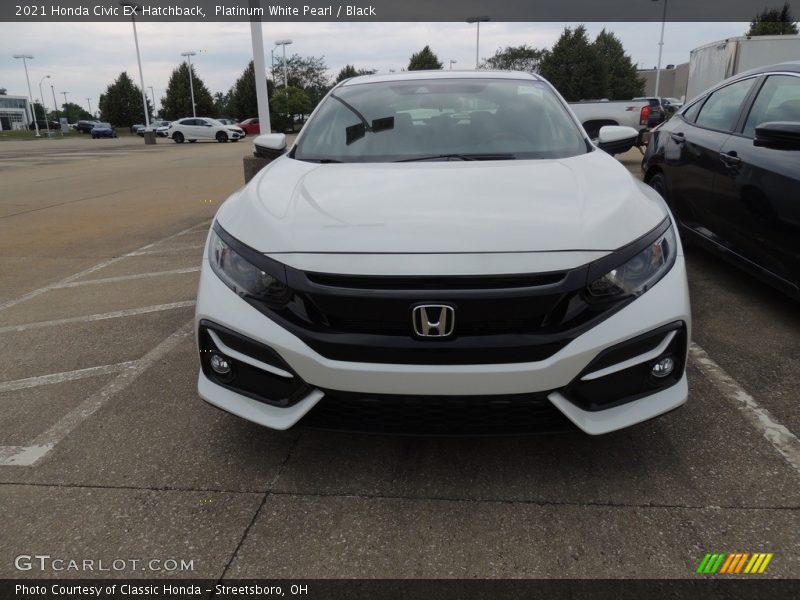Platinum White Pearl / Black 2021 Honda Civic EX Hatchback