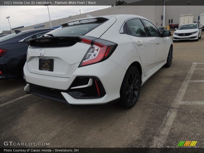 Platinum White Pearl / Black 2021 Honda Civic EX Hatchback