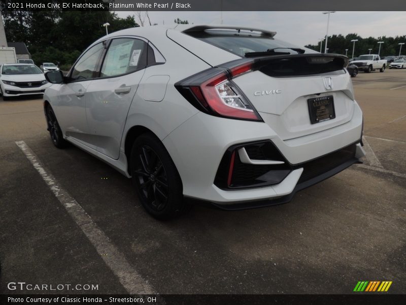 Platinum White Pearl / Black 2021 Honda Civic EX Hatchback