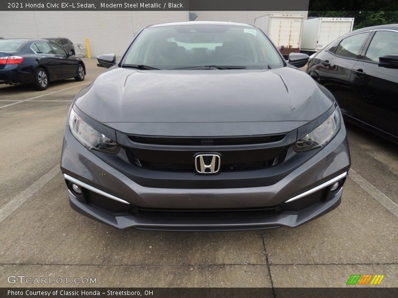 Modern Steel Metallic / Black 2021 Honda Civic EX-L Sedan