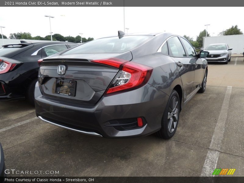 Modern Steel Metallic / Black 2021 Honda Civic EX-L Sedan