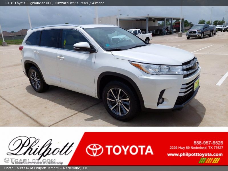 Blizzard White Pearl / Almond 2018 Toyota Highlander XLE