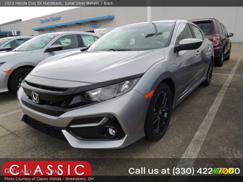 Lunar Silver Metallic / Black 2021 Honda Civic EX Hatchback