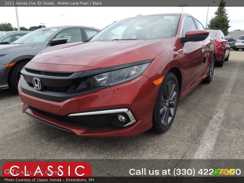 Molten Lava Pearl / Black 2021 Honda Civic EX Sedan