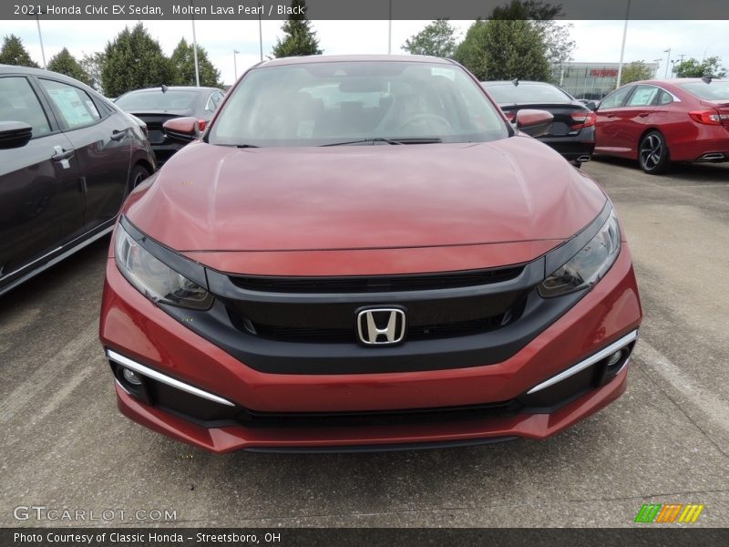 Molten Lava Pearl / Black 2021 Honda Civic EX Sedan