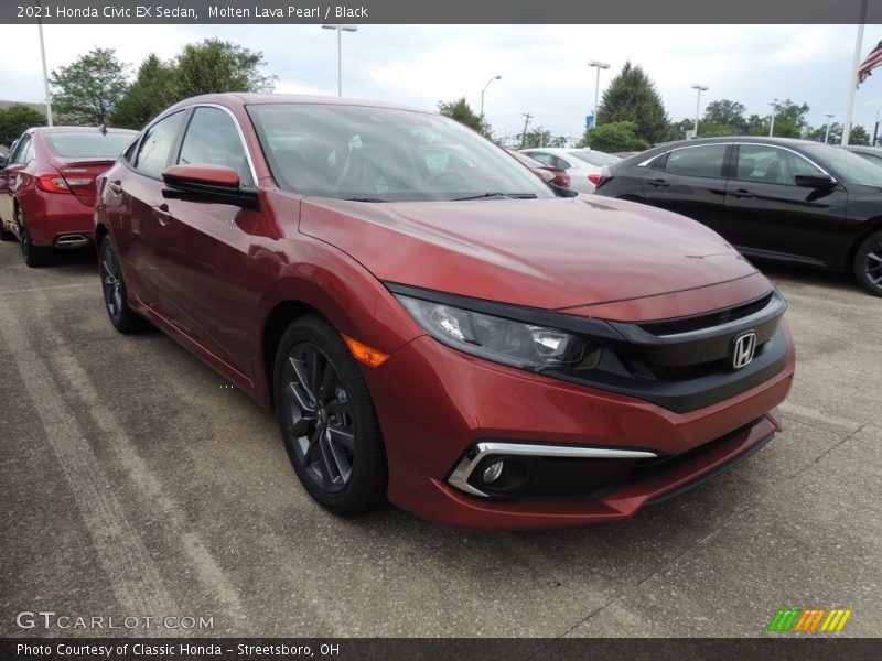 Molten Lava Pearl / Black 2021 Honda Civic EX Sedan