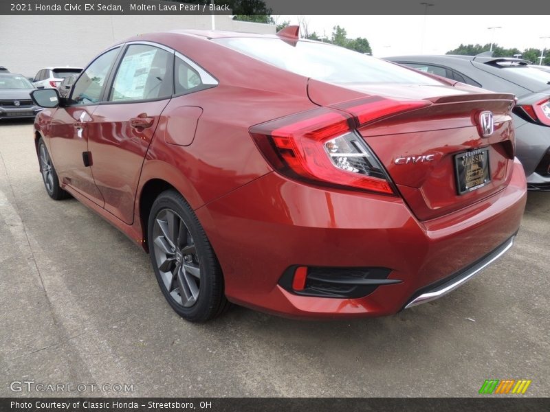 Molten Lava Pearl / Black 2021 Honda Civic EX Sedan