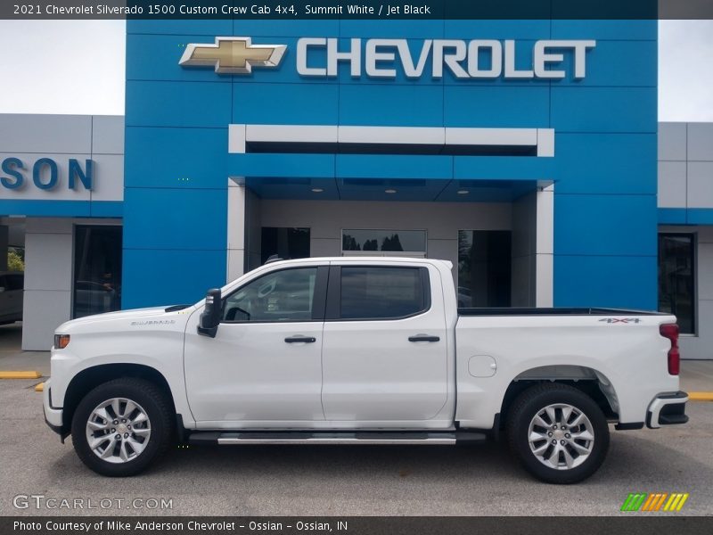 Summit White / Jet Black 2021 Chevrolet Silverado 1500 Custom Crew Cab 4x4