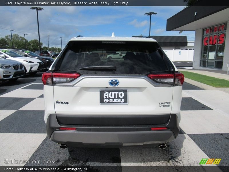 Blizzard White Pearl / Light Gray 2020 Toyota RAV4 Limited AWD Hybrid
