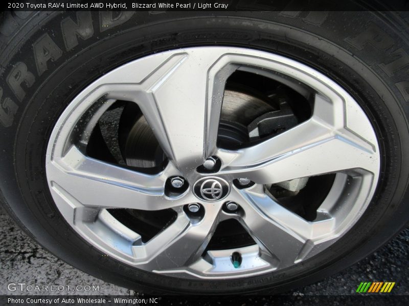 Blizzard White Pearl / Light Gray 2020 Toyota RAV4 Limited AWD Hybrid