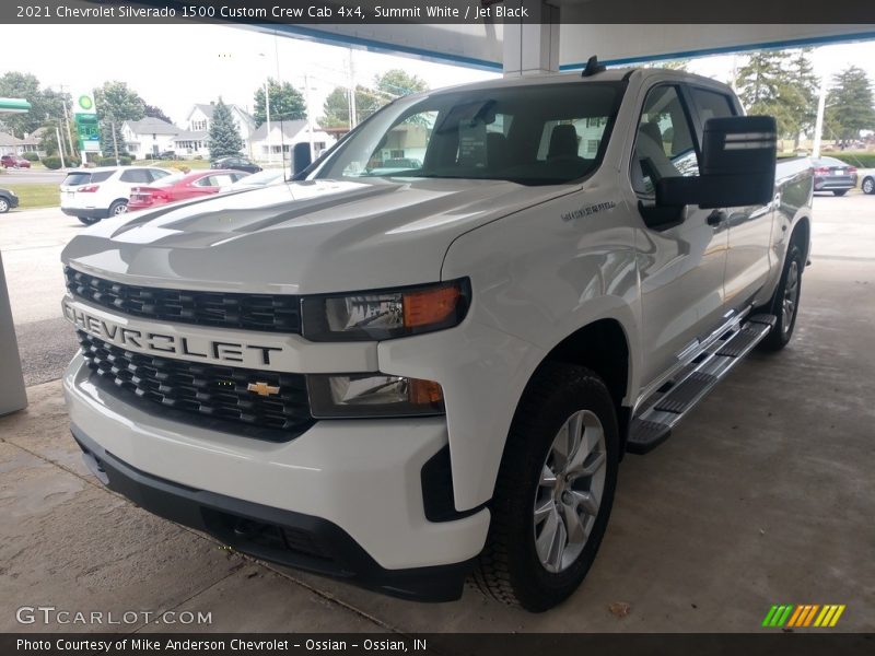 Summit White / Jet Black 2021 Chevrolet Silverado 1500 Custom Crew Cab 4x4