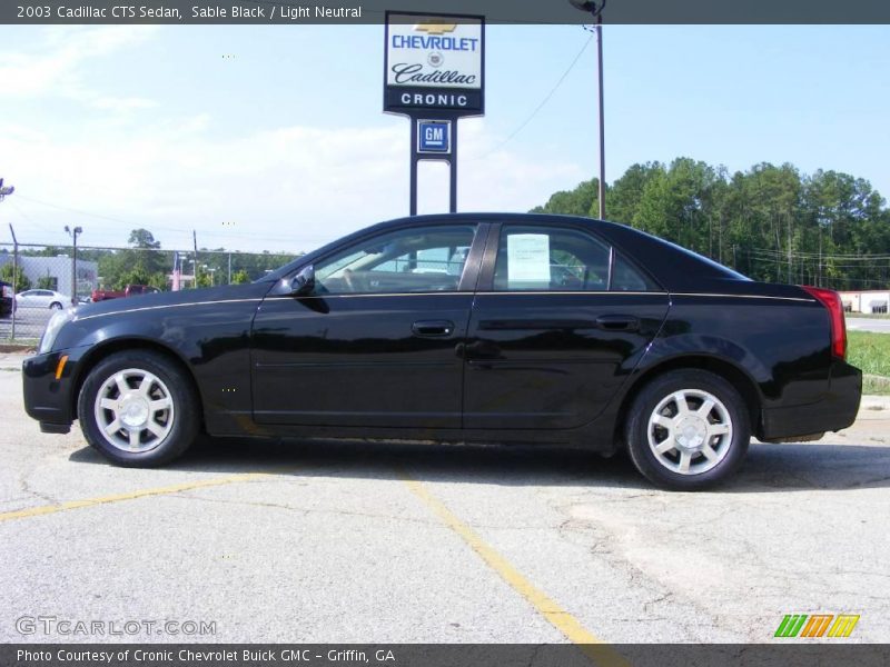 Sable Black / Light Neutral 2003 Cadillac CTS Sedan