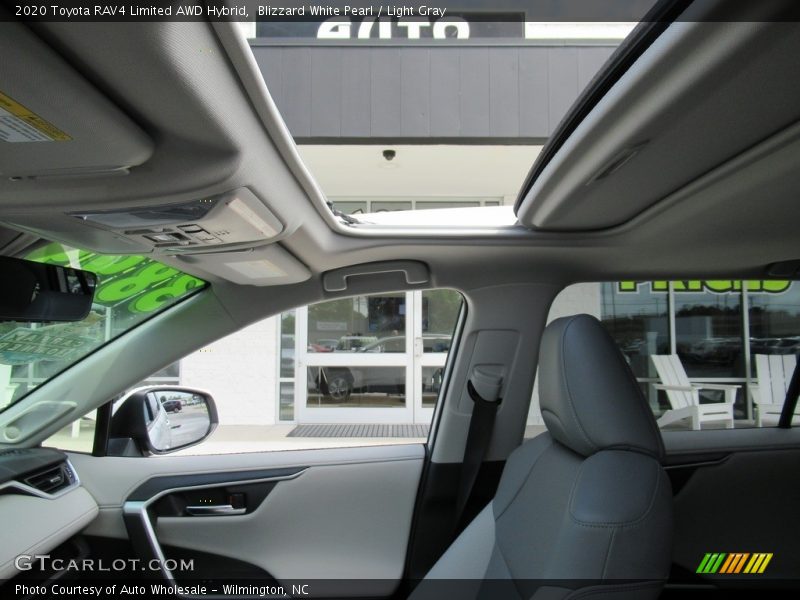 Blizzard White Pearl / Light Gray 2020 Toyota RAV4 Limited AWD Hybrid