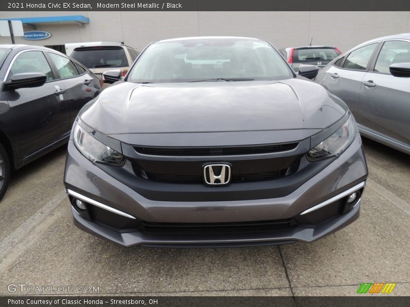 Modern Steel Metallic / Black 2021 Honda Civic EX Sedan