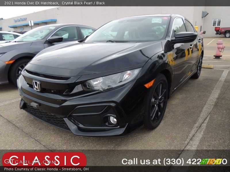 Crystal Black Pearl / Black 2021 Honda Civic EX Hatchback