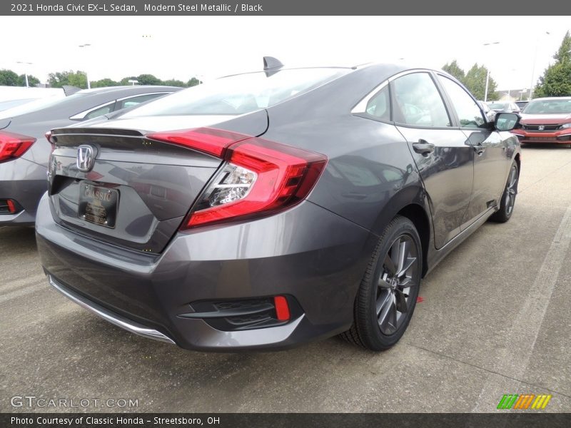 Modern Steel Metallic / Black 2021 Honda Civic EX-L Sedan