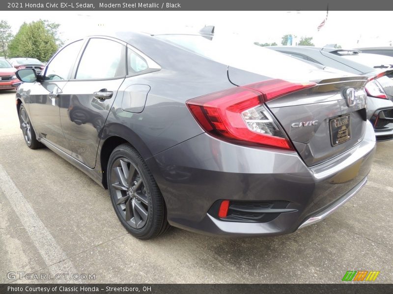 Modern Steel Metallic / Black 2021 Honda Civic EX-L Sedan