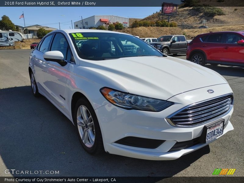 Oxford White / Ebony 2018 Ford Fusion Hybrid SE