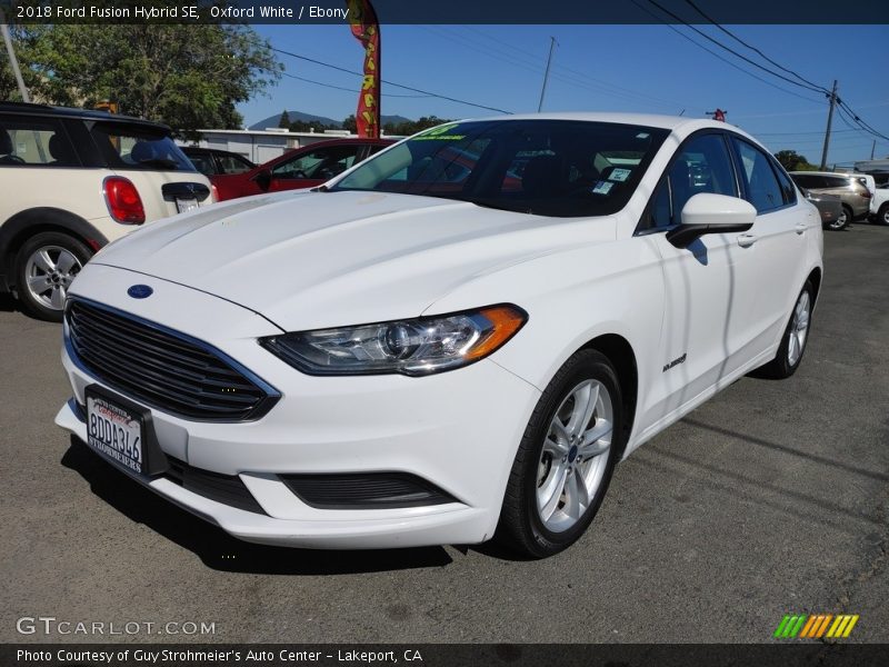 Oxford White / Ebony 2018 Ford Fusion Hybrid SE