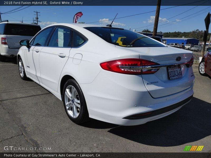 Oxford White / Ebony 2018 Ford Fusion Hybrid SE