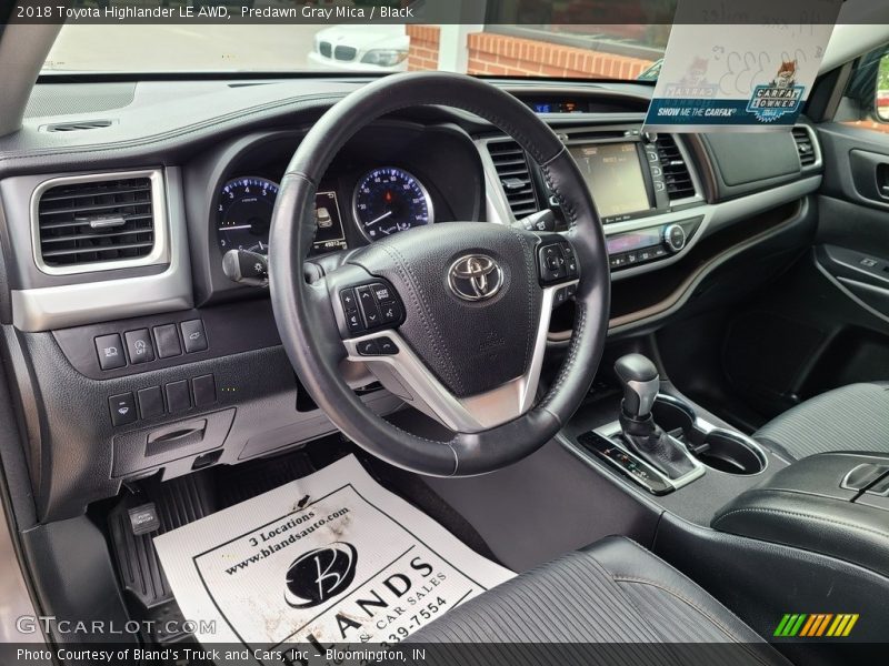 Predawn Gray Mica / Black 2018 Toyota Highlander LE AWD