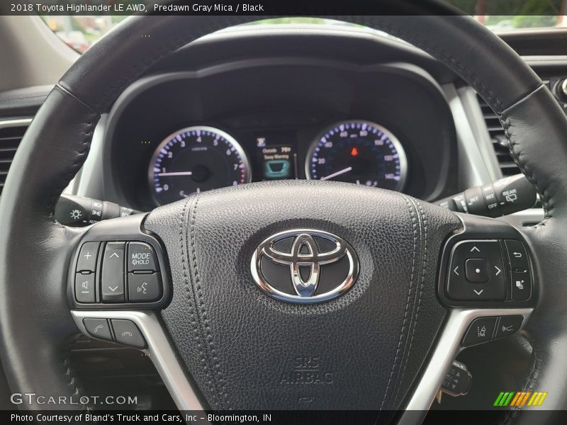 Predawn Gray Mica / Black 2018 Toyota Highlander LE AWD