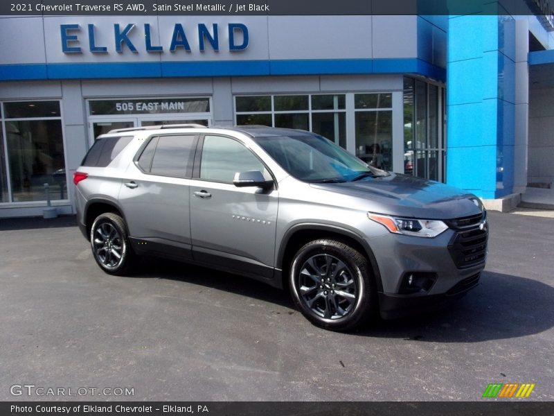 Satin Steel Metallic / Jet Black 2021 Chevrolet Traverse RS AWD