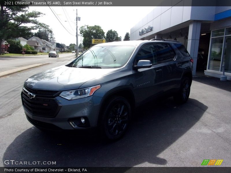 Satin Steel Metallic / Jet Black 2021 Chevrolet Traverse RS AWD