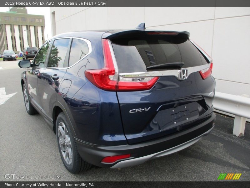 Obsidian Blue Pearl / Gray 2019 Honda CR-V EX AWD