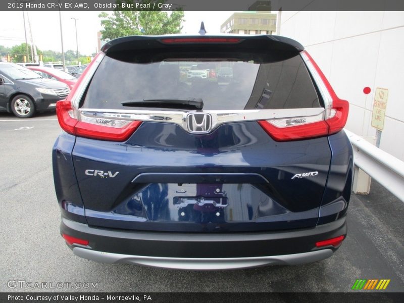 Obsidian Blue Pearl / Gray 2019 Honda CR-V EX AWD