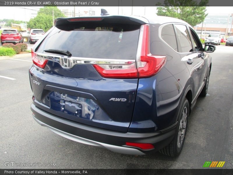 Obsidian Blue Pearl / Gray 2019 Honda CR-V EX AWD