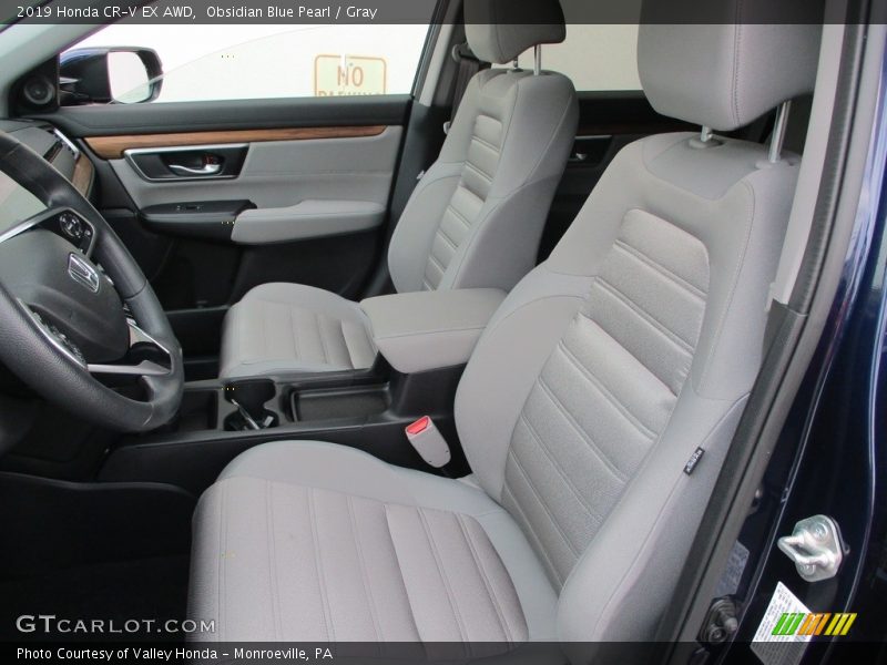 Obsidian Blue Pearl / Gray 2019 Honda CR-V EX AWD