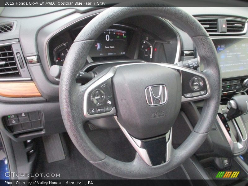 Obsidian Blue Pearl / Gray 2019 Honda CR-V EX AWD
