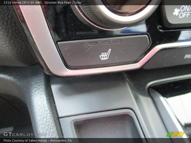 Obsidian Blue Pearl / Gray 2019 Honda CR-V EX AWD